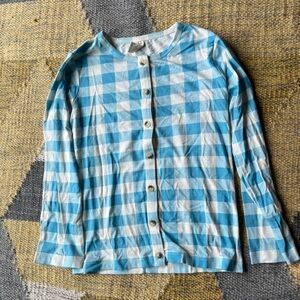 NWOT Kate Quinn bamboo gingham long sleeve cardigan size 8